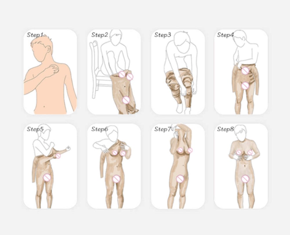 C-E Cup Silicone Bodysuit Long Sleeve 8G