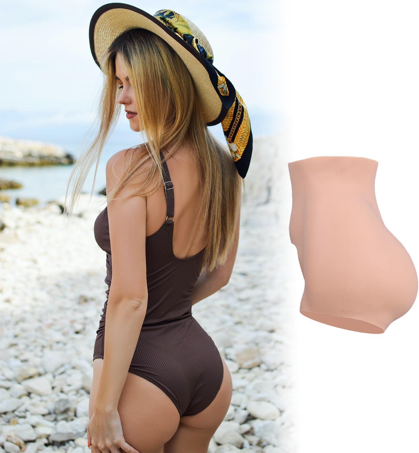 Silicone Hip Pads Enhancer Open Crotch Shaper Pants
