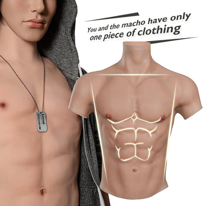 Silicone Muscles Male Suit with fine Makeup