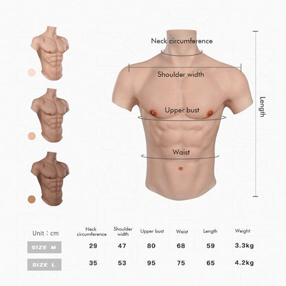 Silikon Muskel Mann Anzug mit feinem Make-up 