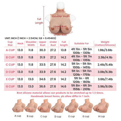 Realistic Skin Tone Breast Forms 1G